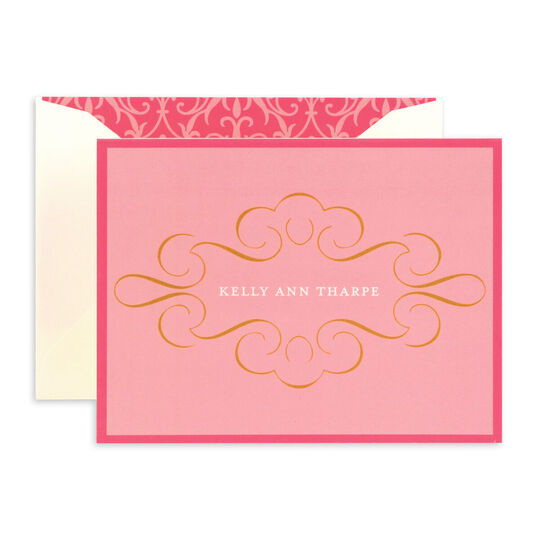 Pink and Gold Folded Note Cards